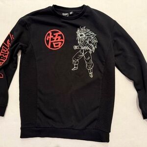 Kids Black Graphic Sweatshirt with Red Accents